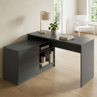 Стіл офісний письмовий Perfect Home Тео / Teo 3S/138 з 3 шухлядами Графіт (PFH-091166)