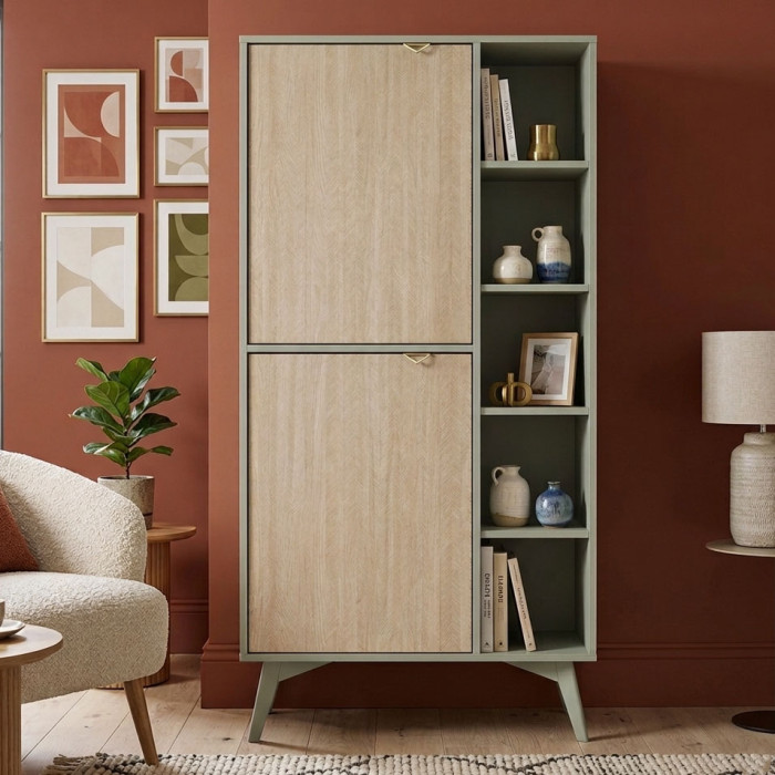 Стелаж Perfect Home Форест / Forest RG80 2-дверний Евкаліпт/ялиця сканді (PFH-091478)