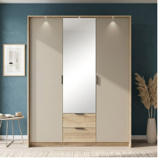 Шафа для одягу Perfect Home Летто / Letto 3D2S/165 3-дверна Дуб терра темний/сірий кам'яний (PFH-092040)