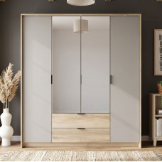 Шафа для одягу Perfect Home Летто / Letto 4D2S/220 4-дверна Дуб терра темний/сірий кам'яний (PFH-092039)