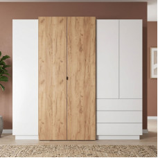 Шафа для одягу Perfect Home 3Д / 3D 4-дверна 4D2S/230 Білий/дуб крафт золотий (PFH-091047)