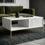 Стіл журнальний Perfect Home Нова / Nova з 2 шухлядами та золотими ніжками L104 Білий (PFH-091249) - фото 1