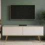 Тумба під телевізор Perfect Home Оро / Oro 2-дверна з золотими ніжками RTV135 Білий (PFH-091313) - фото 1