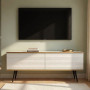 Тумба під телевізор Perfect Home Оро / Oro 2-дверна з чорними ніжками RTV135 MDF Білий (PFH-091333) - фото 1