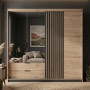 Шкаф полукупе Perfect Home Талли / Tally 4-дверный с зеркалом 4D2S/220 Дуб артизан/антрацит (PFH-091097) - фото 1