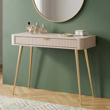 Стіл туалетний Perfect Home Ланте / Lante 1S/100 з 1 шухлядою і золотими ніжками Беж (PFH-091169)