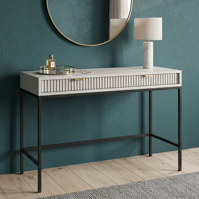 Стол туалетный Perfect Home Новая/Nova с 2 ящиками и черными ножками T104 Серый (PFH-091268)