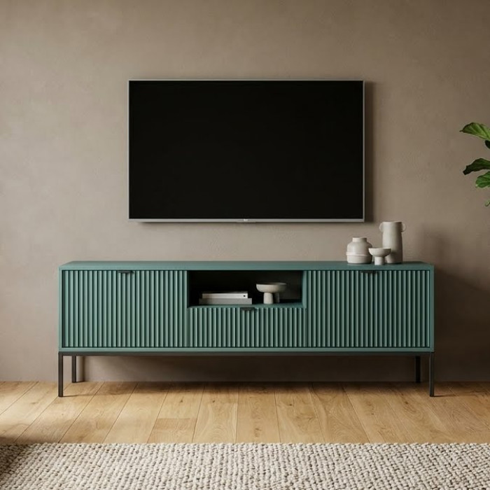 Тумба під телевізор Perfect Home Нова / Nova 2-дверна з 1 шухлядою і чорними ніжками RTV154 Лабрадор (PFH-091499)