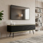 Тумба під телевізор Perfect Home Оро / Oro 2-дверна з чорними ніжками RTV135 MDF Чорний (PFH-091359) - фото 1
