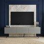 Тумба під телевізор Perfect Home Оро / Oro 3-дверна з чорними ніжками RTV175 MDF Сірий (PFH-091344) - фото 1