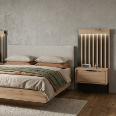 Тумби приліжкові 2 шт. Perfect Home Таллі / Tally з 2 шухлядами 1S/51 Дуб артизан/антрацит (PFH-091098)