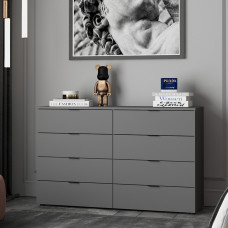 Комод Doros Рон 8 Графит 8 Ящичков 130х38х81 (DRS-011775)