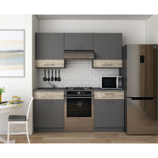 Кухня модульная Лея Doros 180х60х250 см Графит/Дуб клондайк (DRS-011382)