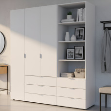 Шкаф для одежды Doros Гелар Белый 3ДСП с пеналом 176.2х49.5х203.4 (DRS-011919)