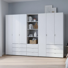 Шкаф для одежды Doros Гелар Белый 3+3ДСП с пеналом 292.4х49.5х203.4 (DRS-011923)