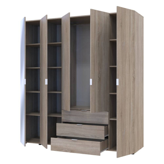 Комплект шаф для одягу Doros Гелар (2 шт.) 194х49,5х203,4 см Дзеркало/Дуб сонома (DRS-011139)