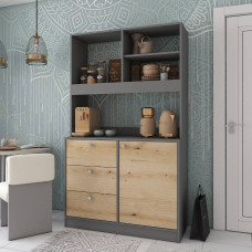 Мини-кухня Doros Лея ДСП 100х43х171 см Графит/Дуб евок (DRS-011435)