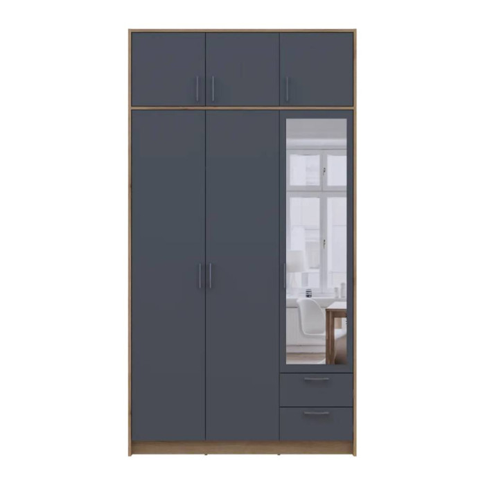 Антресоль Doros Ронді Дуб Артизан/Графіт 3 ДСП 121х52х41 (DRS-011605)