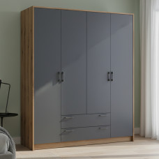 Шафа для одягу Doros Ронді Дуб Артизан/Графіт 4ДСП 160х52х195 (DRS-011659)