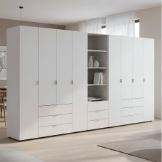 Шкаф для одежды Doros Гелар Белый 4+4ДСП с пеналом 370х49.5х203.4 (DRS-011931)