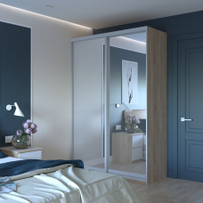 Шафа купе Doros Сіті Лайт Дуб Cонома 2 Дзеркала 150х60х225 (DRS-011610)