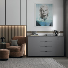 Комод в спальню Doros Рон 5 140х38х81 см Графит (DRS-011301)