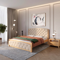 Односпальная кровать Mebigrand Мехико Орех светлый/Аляска 23 80х190 см (MBG-1030)