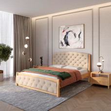 Односпальная кровать Mebigrand Мехико Орех светлый/Аляска 23 80х190 см (MBG-1030)