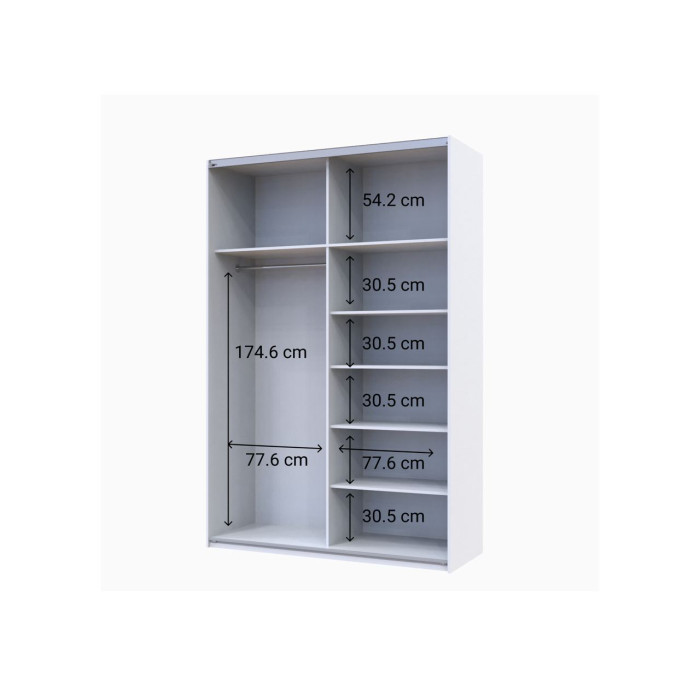 Шафа-купе двохдверна Doros G-Caiser 160х60х240 см Білий/2 Дзеркала (DRS-011024)