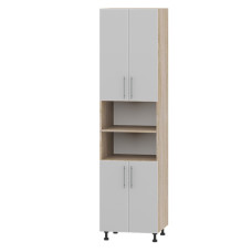 Кухонный модуль Оптима Пенал Н78-600 Дуб Сонома, Нимфея Альба (Белый) (без столешницы) 600х566х2345 мм (EVR-071459)