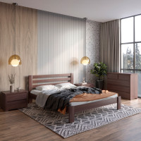 Полуторная кровать Mebigrand Колумбия Орех темный 120х190 см (MBG-2022)