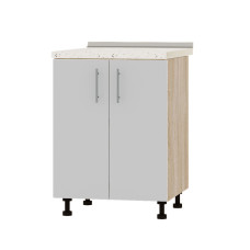 Кухонный модуль Оптима Низ Н82-600 Дуб Сонома/Нимфея Альба (Белый) (без столешницы) 600х461х820 мм (EVR-072997)