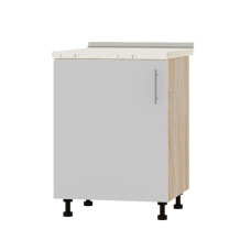 Кухонный модуль Оптима Низ Н83-600 Дуб Сонома/Нимфея Альба (Белый) (без столешницы) 600х461х820 мм (EVR-072323)