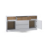 Великий комод із дверима та шухлядами Еверест Стайл-1600 160,2х39х75,4 см Німфея Альба (білий)/Канелла - фото 4
