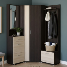 Передпокій Еверест Бриз-3 з кутовою шафою ШКУ-14 (3 елементи) венге/дуб молочний (EVR-2656)