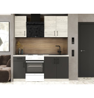 Кухня модульная Эверест Оптима набор №1 Дуб крафт белый/Антрацит 1,8 м (без столешницы) (EVR-5689)