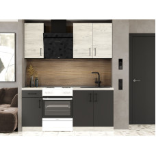 Кухня модульная Эверест Оптима набор №1 Дуб крафт белый/Антрацит 1,8 м (без столешницы) (EVR-5689)