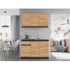 Кухня модульная Эверест Оптима набор №5 Дуб крафт золотой 1,2 м (без столешницы) (EVR-5711)