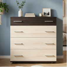 Маленький комод Еверест на 4 ящики К-1 80х45х73 венге темний/дуб молочний (телескопи) (EVR-2443)