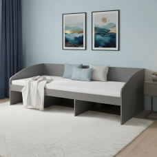 Ліжко односпальне (без ящиків) Еверест Комфорт 3 193х84х59 см Графіт (EVR-073841)