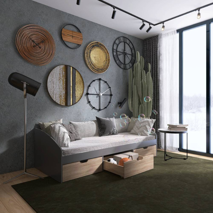 Ящики выдвижные 3 штуки Эверест для Кровати Комфорт 3 61х55х21 см Дуб сонома (EVR-071219)