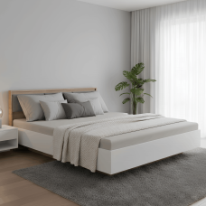 Ліжко двоспальне з підйомним механізмом Еверест Сіті-1400 200,5х148,8х82,6 см Дуб сонома/Білий (EVR-071093)