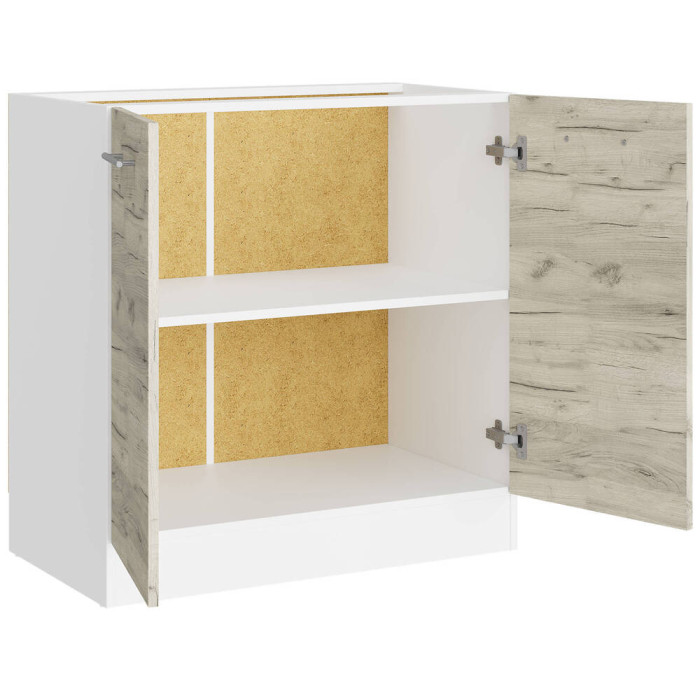 Кухонный модуль нижний Эверест Эко 800 дуб крафт белый/белый (без столешницы) 80х46х82 см (EVR-071024)