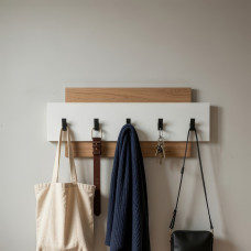 Вешалка настенная Эверест Нордик-800 80х3х36 см Белый/Дуб крафт золотой (EVR-5519)