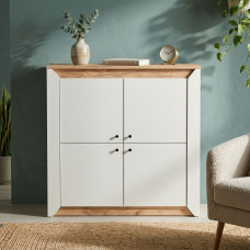Тумба 4-х дверная закритая Эверест Нордик-980 98х38х92 см Белый/Дуб крафт золотой (EVR-5527)