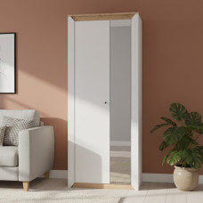 Шкаф-пенал с зеркалом Эверест Нордик-800 Белый/Дуб крафт золотой (EVR-5539)