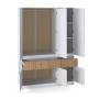 Шафа розпашна для одягу з висувними шухлядами (полиці - штанга) Эверест Стайл-1400 140х53х203 см Німфея Альба (білий)/Канелла - фото 4