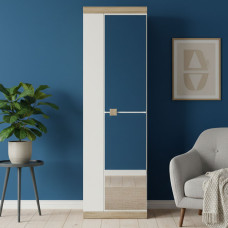 Шкаф распашной Эверест Соната-600 с зеркалом дуб сонома/белый (EVR-2633)