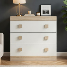 Комод Еверест на 3 ящики Соната-1 80х38х75 дуб сонома/білий (EVR-2044)