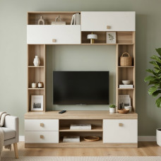 Стінка для вітальні Еверест Соната дуб сонома/білий (EVR-2250)